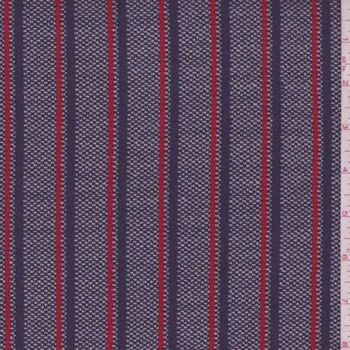 1 3/8 YD PC-Navy/Red Stripe Pique Jacketing Fabric