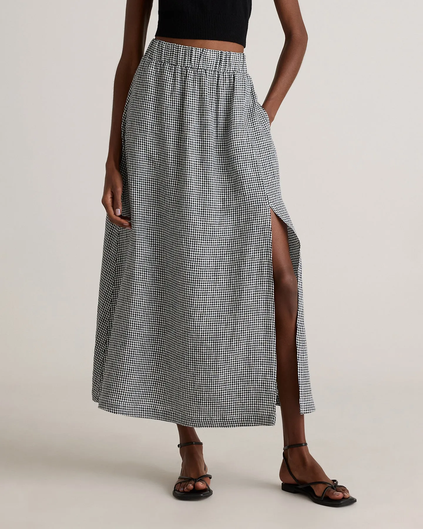 100% European Linen Maxi Skirt