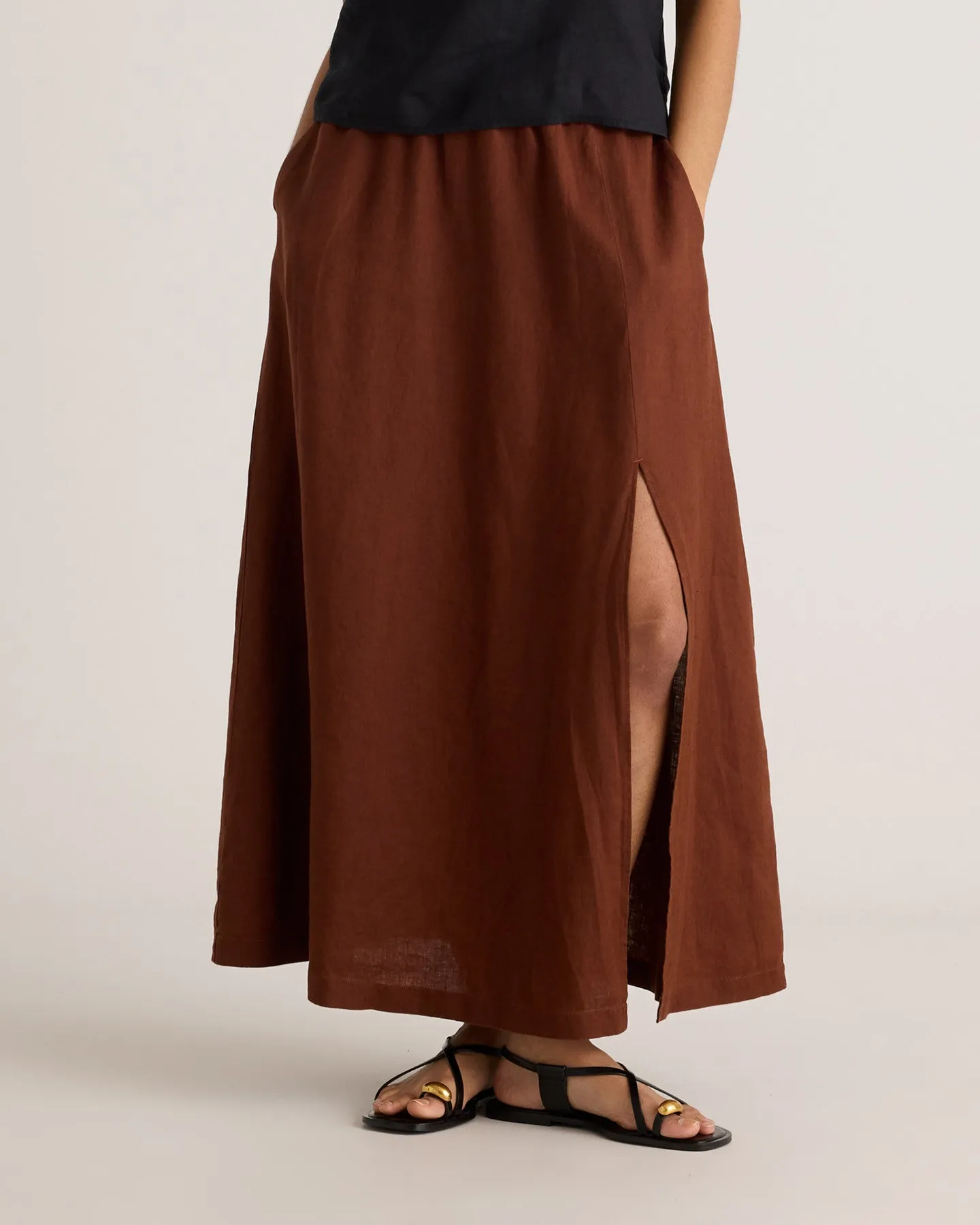 100% European Linen Maxi Skirt