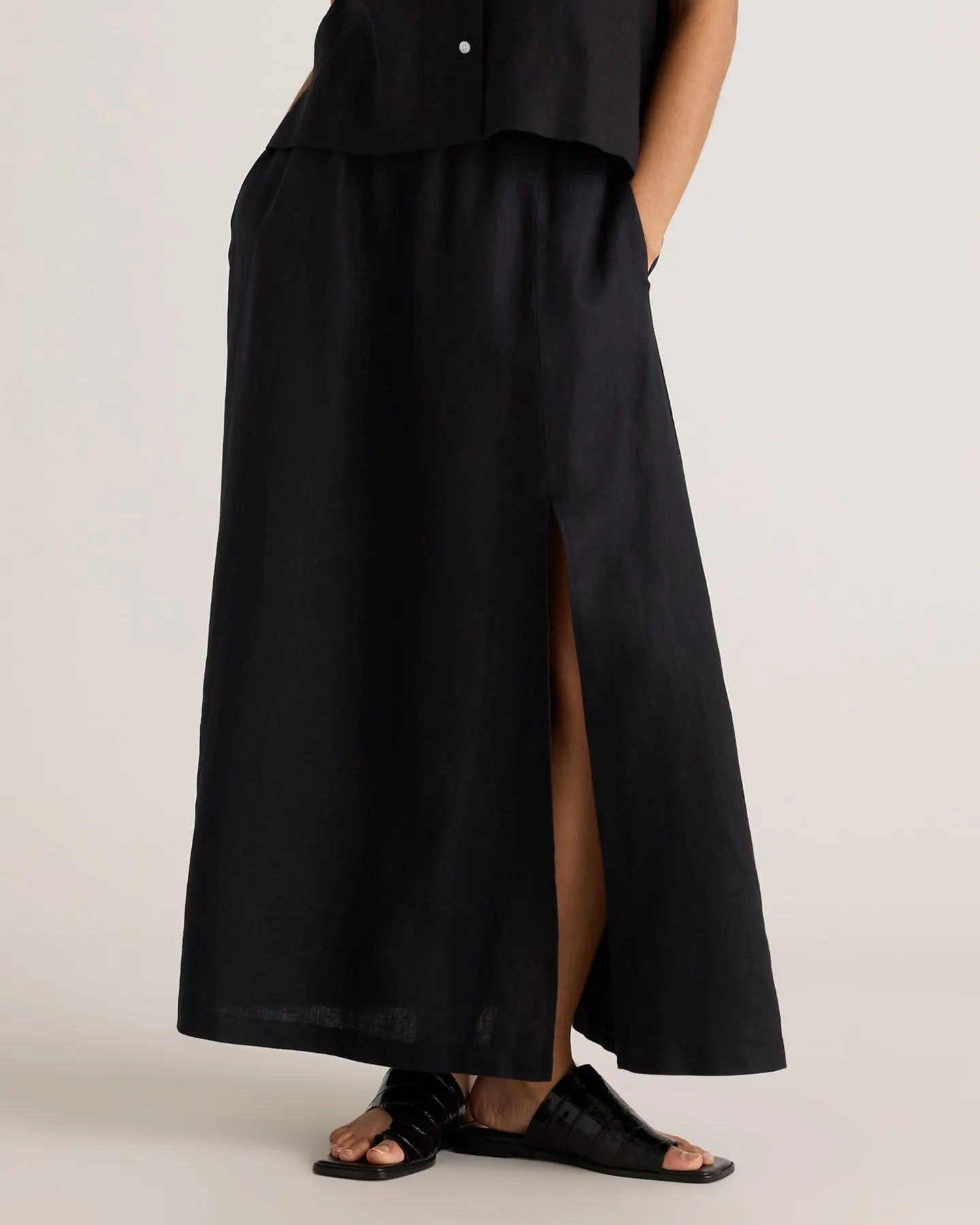 100% European Linen Maxi Skirt