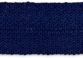 1" Textured Navy Braided Wool Fold-Over Trim (Made in Japan)