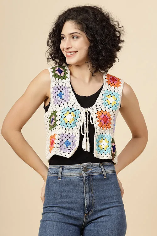 Ajoobaa "Granny Square" Pure Cotton Handmade Shrug