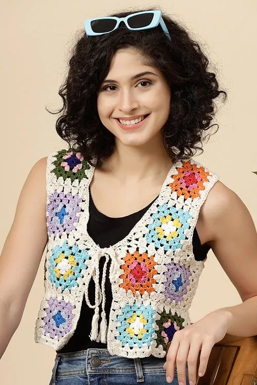 Ajoobaa "Granny Square" Pure Cotton Handmade Shrug