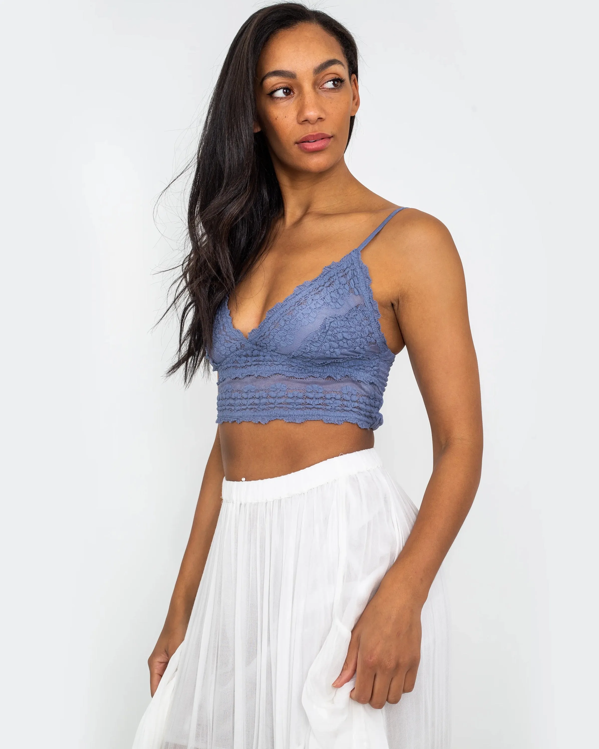 Amina Bralette in Blue Granite