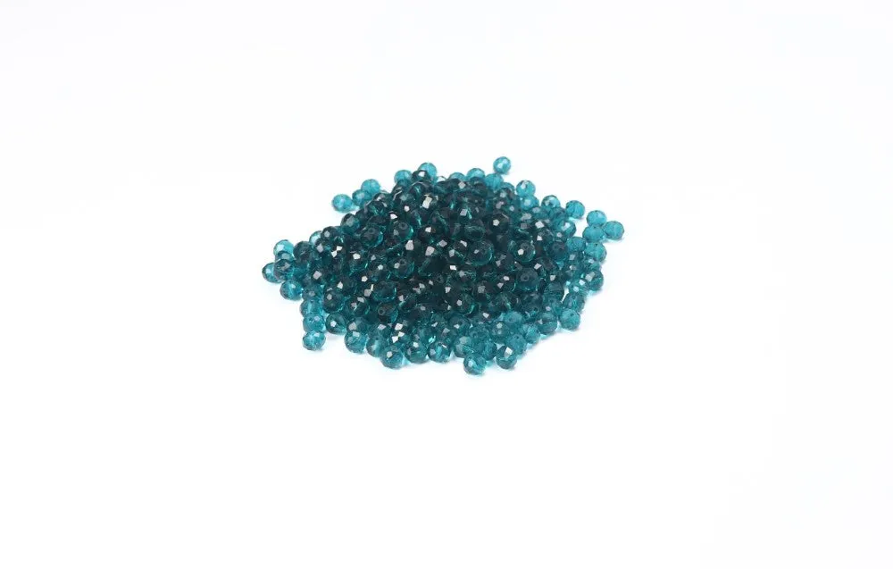 Artic Blue Faceted Glass Beads