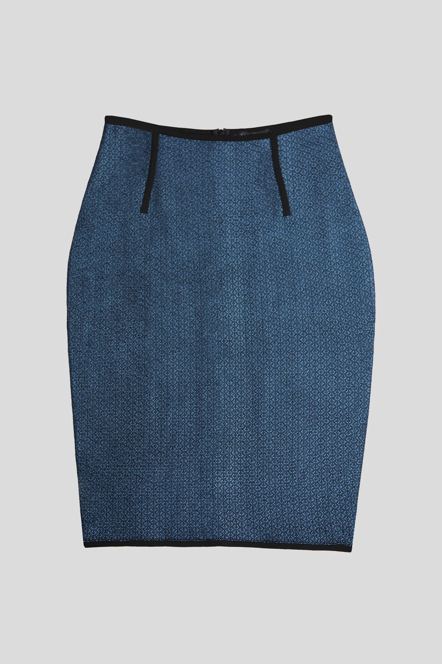 Aurore - Grey Tweed Pencil Skirt with Black Details