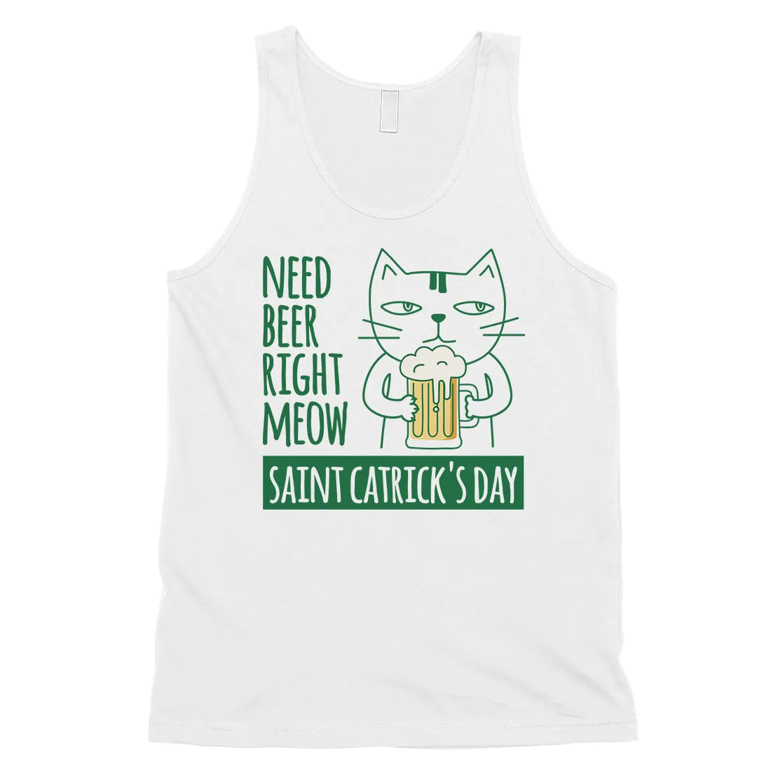 Beer Cat Patrick's Day Mens Tank Top Funny Saying Workout Tanks