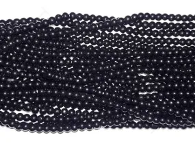 Black Circular Glass Beads