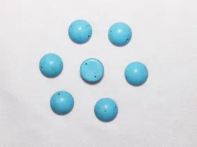 Blue Circular 2 Hole Glass Stones - 14mm