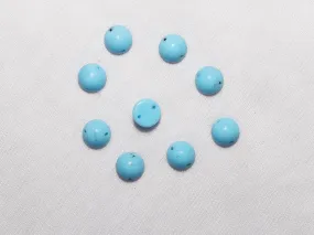 Blue Circular 2 Hole Glass Stones - 8 mm