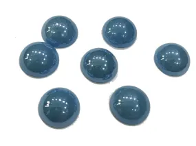 Blue Circular Shiny Ceramic Glass Stones (Without Hole- 12 mm)