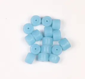 Blue Fancy Tyre Glass Beads- 8x10 mm