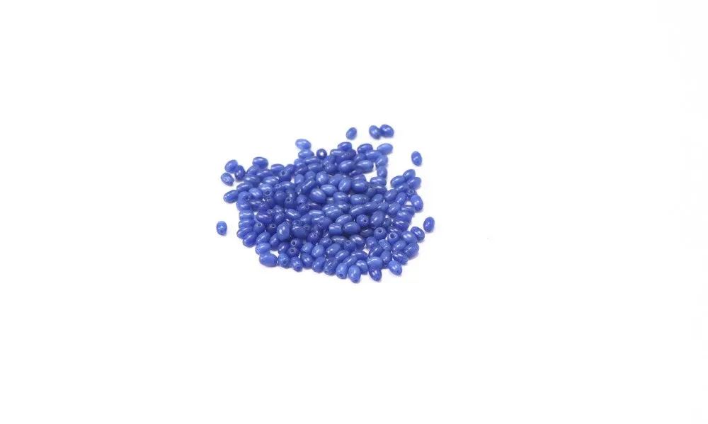 Blue Oval Glass Beads