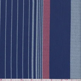 Blue/Pink Stripe Dobbie Jacketing Fabric