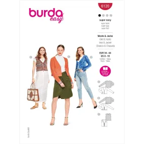 Burda Style Pattern 6120 Misses' Jacket and Vest B6120