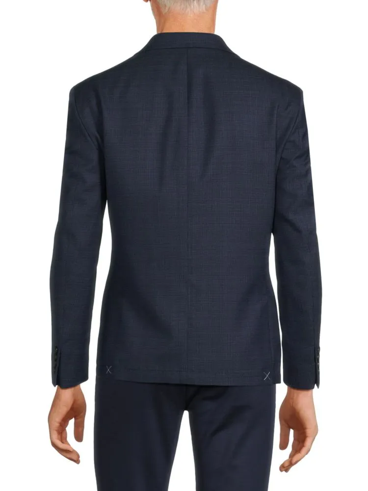 Calvin Klein Textured Wool Blend Slim Fit Blazer, Blue