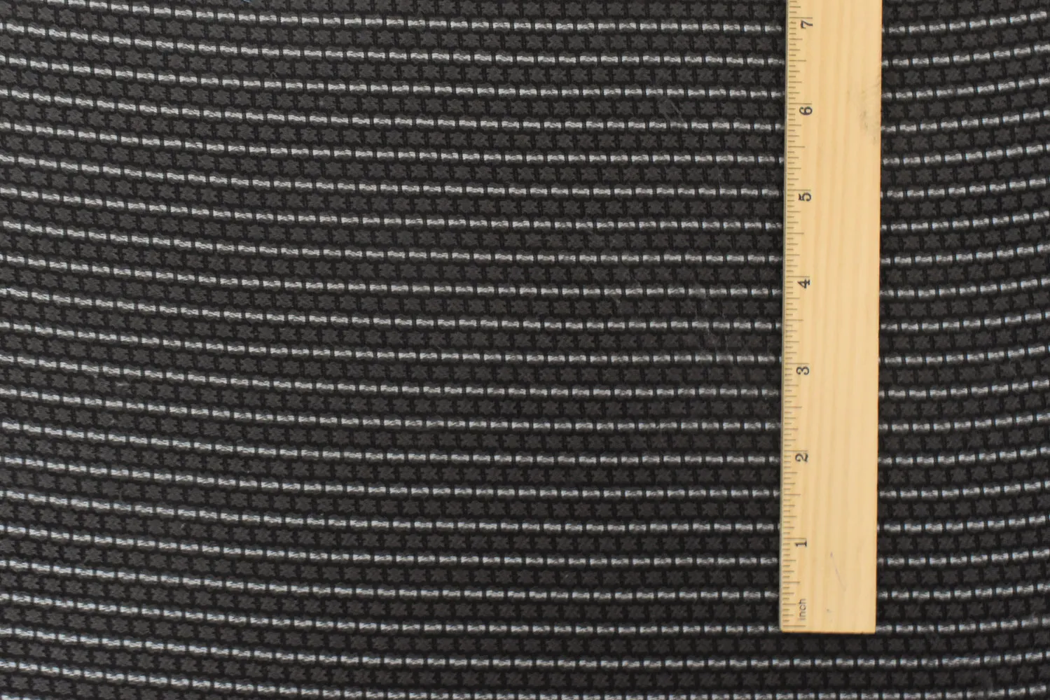 Charcoal Gray-Black Stripe Poly Acrylic Reversible Dobby Woven Fabric