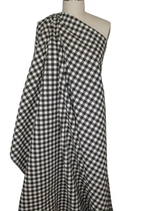 Checked Cotton Jacquard Suiting - Black/Cream