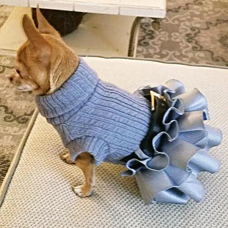 Chic Turtleneck Sweater Dog Dress