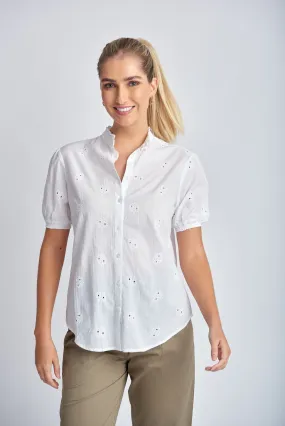 Cloth Paper Scissors - Embroidered Shirt White | CPS1431