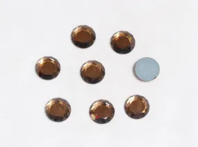 Copper Flat Circular Glass Stones -16 mm