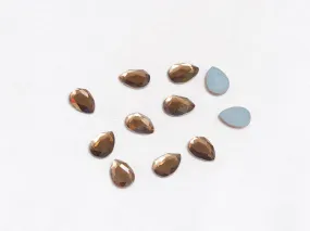 Copper Flat Drop Glass Stones -10x14 mm