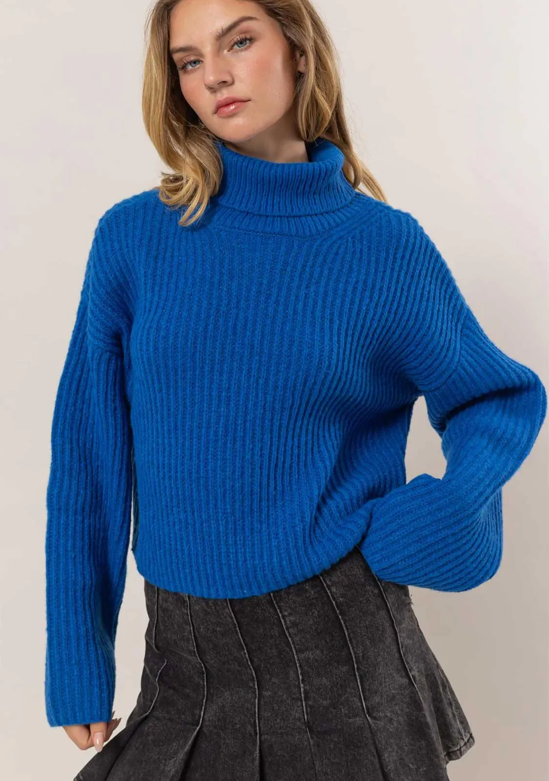 Cozy Cobalt Turtleneck