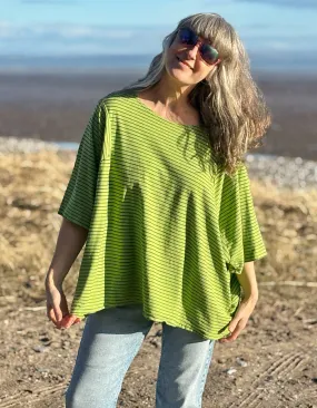 Cut Loose Stripe One Top in Verde