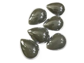 Dark Gray Drop Shiny Ceramic Glass Stones (Without Hole)