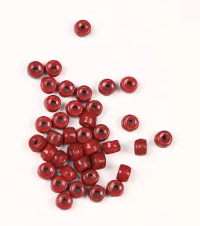 Dark Red Cylindrical Fancy Glass Beads - 6x9 mm