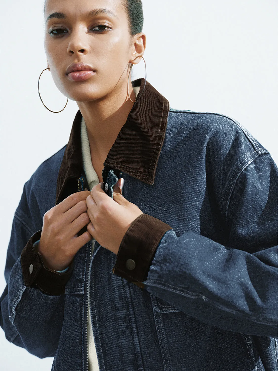 Denim Loose Tracker Jackets