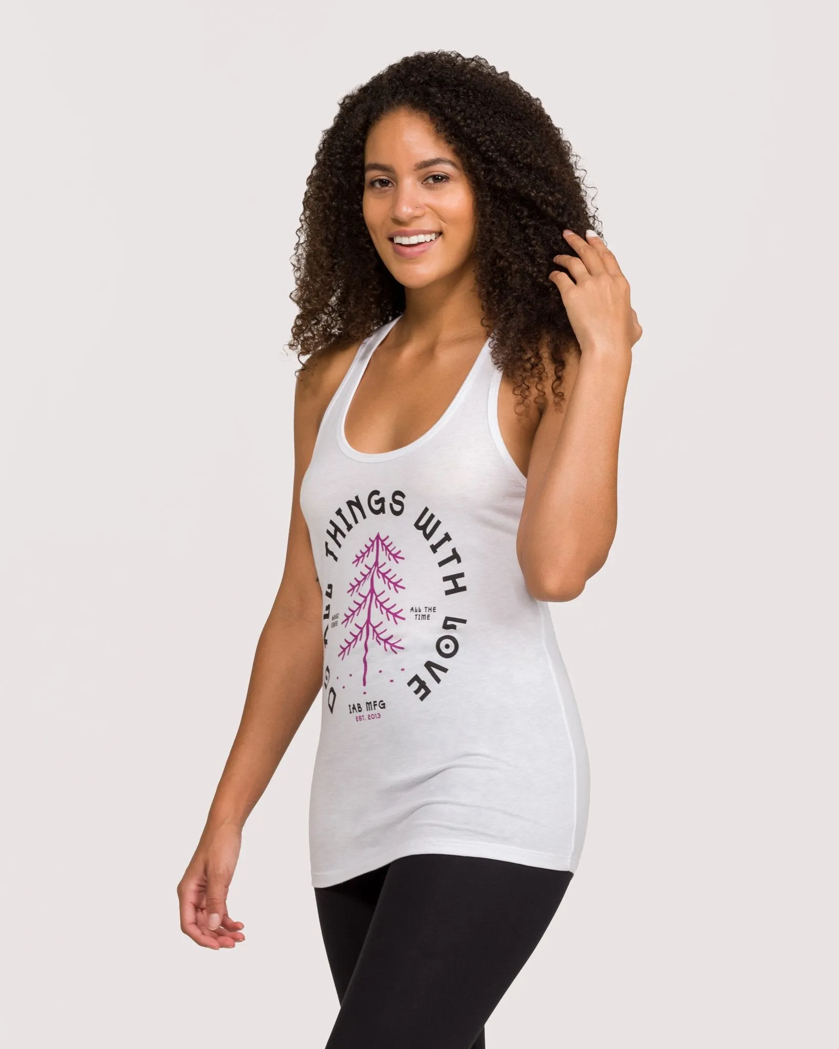 Do All Things With Love Racerback Tank White