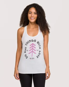 Do All Things With Love Racerback Tank White