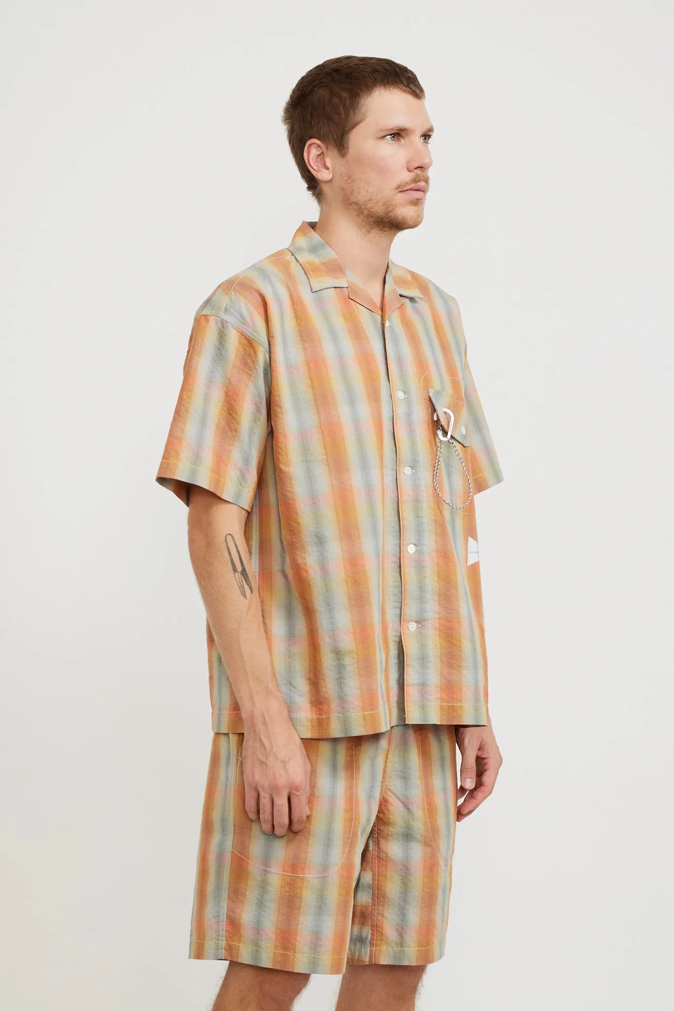 Dry Check Open S/S Shirt Orange