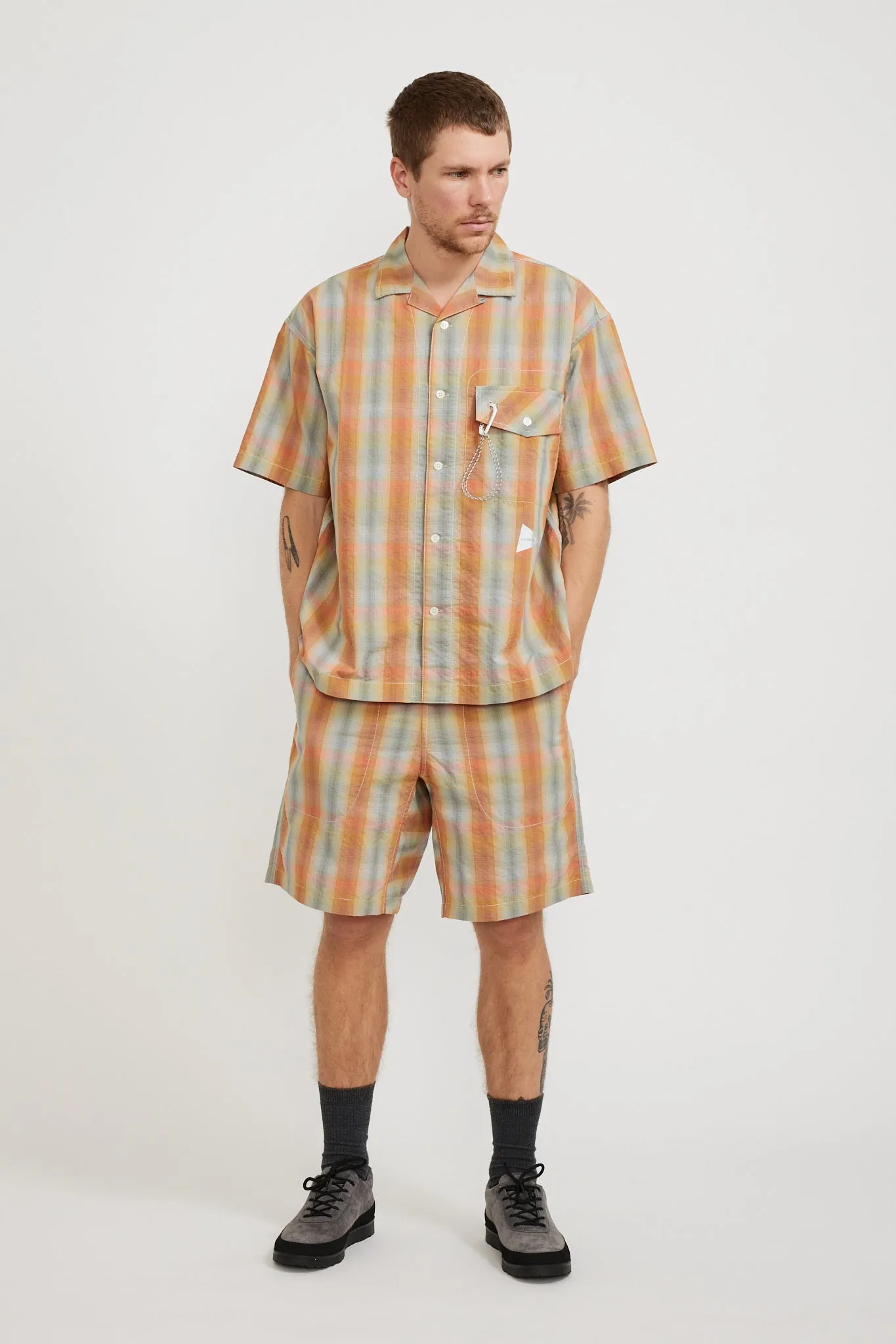 Dry Check Open S/S Shirt Orange