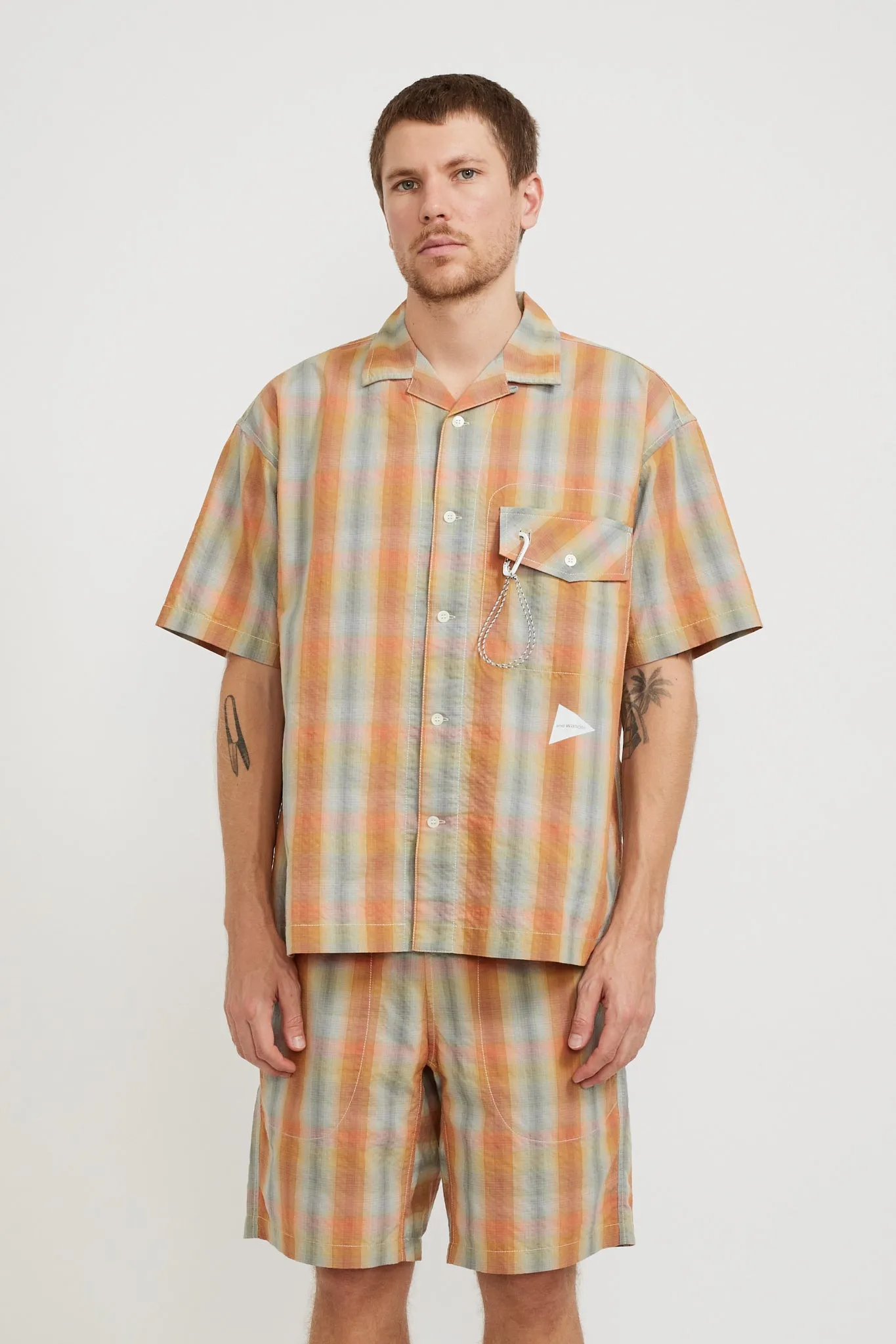 Dry Check Open S/S Shirt Orange