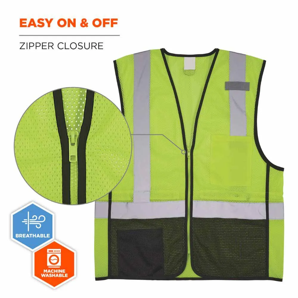 Ergodyne 23013 8210ZBK S/M Lime Hi Vis Safety Vest