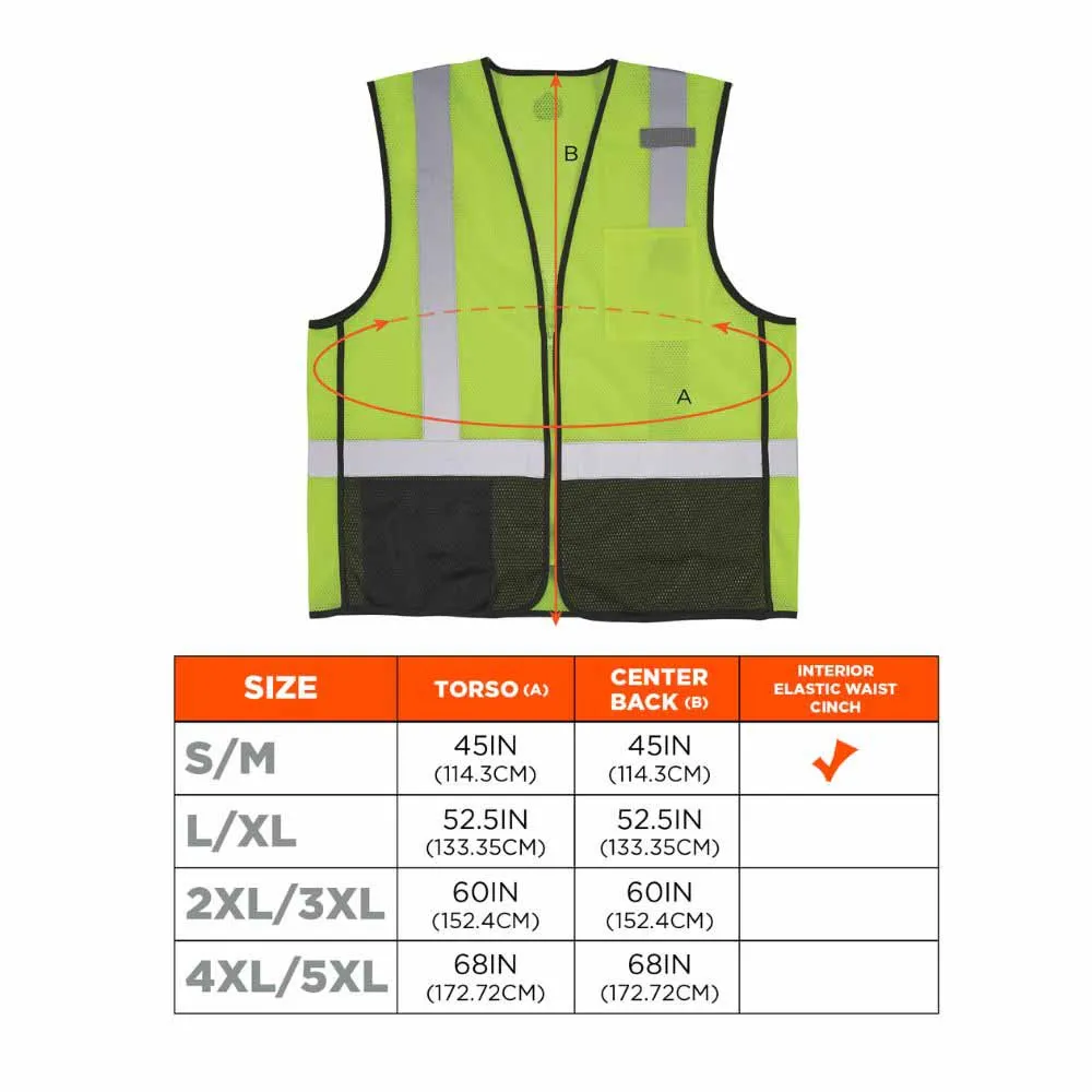 Ergodyne 23015 8210ZBK L/XL Lime Hi Vis Safety Vest