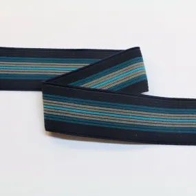 Fancy Elastic (40mm/1 1/2") - Navy/Petrol/Grey/Turquoise