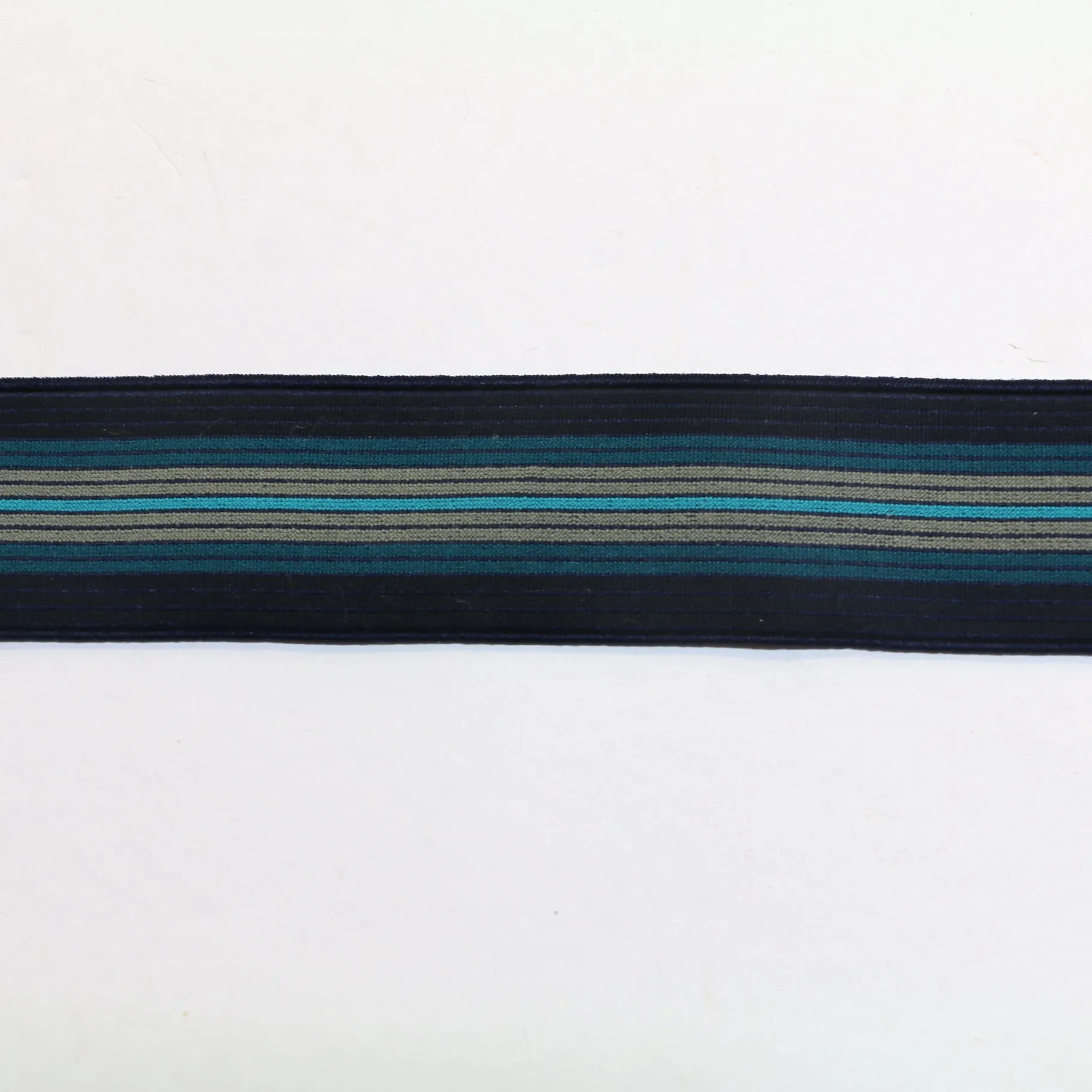 Fancy Elastic (40mm/1 1/2") - Navy/Petrol/Grey/Turquoise