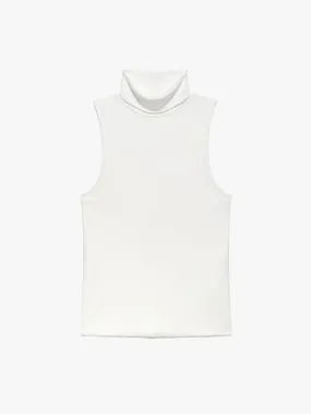 Frame Sleeveless Turtleneck in White