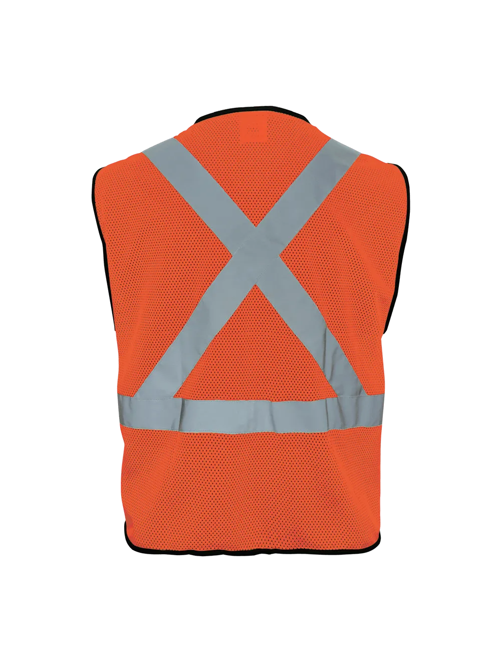 FrogWear® HV Orange Lightweight Mesh Polyester Safety Vest with Black Solid Bottom - GLO-049