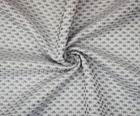 Gray-White Poly-Lycra Texture Dobby Jacquard Woven Fabric