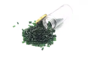 Green Cylindrical Glass Beads