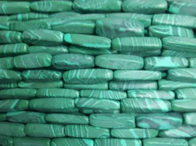 Green Oval Glass Beads