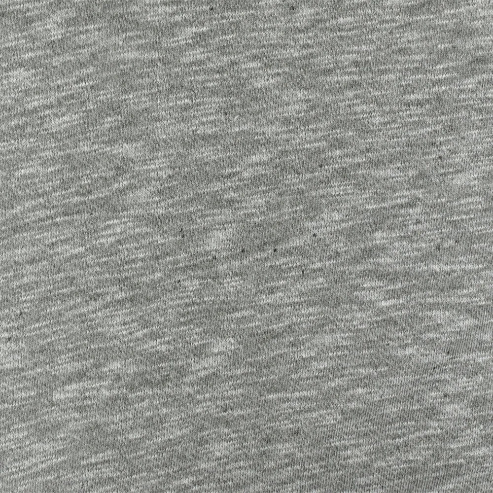 Heather Pebble Gray-White Cotton-Poly French Terry Knit Fabric