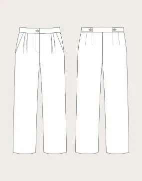 High-Waisted Trousers Sewing Pattern, The Assembly Line