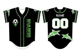 Invaders Baseball Sublimated Game Jersey - Black