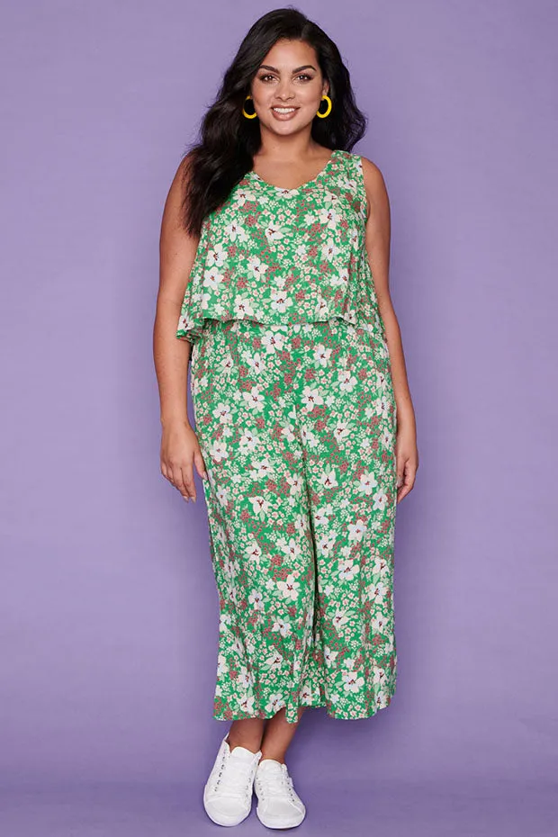 Leigh Green Floral Jumpsuit