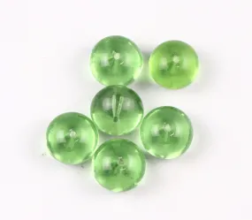 Light Green Spherical Glass Beads- 15x19 mm